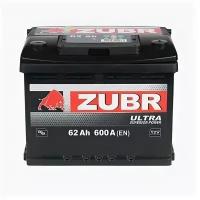 Аккумулятор ZUBR ULTRA 62 Ач 600А низкий обратная полярность