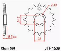 JT Звезда цепного привода JTF1539.14