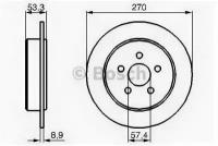 Диск тормозной CHRYSLER: NEON 94-00, NEON II 99 -, PT CRUISER 00 -, PT CRUISER кабрио 04- DODGE: NEON 94-99, NEON II 99- BOSCH 0986478514