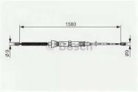 Трос стояночного тормоза SKODA FABIA -07/VW POLO 1580мм BOSCH 1987477806