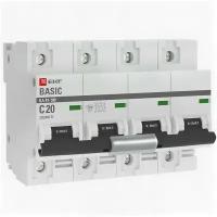 EKF Автоматический выключатель 4P 20А (C) 10kA ВА 47-100 EKF Basic mcb47100-4-20C-bas