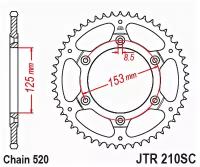 JT Звезда цепного привода JTR210.45SC