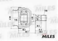 ШРУС OPEL ASTRA / KADETT / VECTRA / SAAB 900 1.7D-2.5 91- внутр. GA10022 MILES GA10022