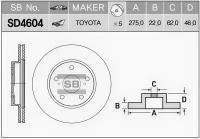 Диск тормозной Sangsin Brake SD4604