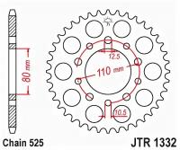 JT Звезда цепного привода JTR1332.45