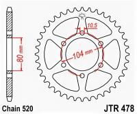 JT Звезда цепного привода JTR478.43