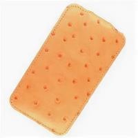 Кожаный чехол для Apple iPhone 3G/3Gs Melkco Leather Case - Jacka Type (Ostrich Print Pattern - Orange)