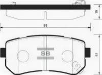 Колодка дискового тормоза /зад./ Sangsin, SP1187 Sangsin Brake SP-1187