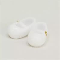 Туфли белые с магнитом для кукол Обитсу 11 см (Obitsu Rounded Shoes with Magnet White)