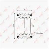 Подшипник ступицы передний / задний с ABS (50x51x96), WB1207 LYNXauto WB-1207