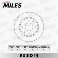 Диск тормозной HYUNDAI SONATA (EF) 2.0-2.5 98-01/SONATA (NF) 2.4 05- передний K000214 MILES K000214