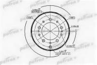 Диск тормозной задн TOYOTA: LAND CRUISER 100 98-, LEXUS: LX470 98-07 Patron PBD4483