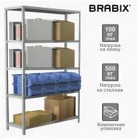 Стеллаж Brabix MS KD-195/50-5 металлический 1950х1000х500 мм, 5 полок, сборная стойка, 291120, S240BR245502