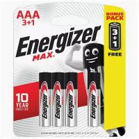 Батарейки комплект 4шт,ENERGIZER Max,промо 3+1,AAA(LR03,24А),алкалин,мизинчиковые,блистер(ш/к 12079)