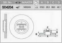 Диск тормозной SD4204 (40206-EG000) Sangsin Brake SD4204