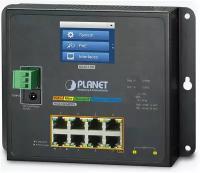 Planet коммутатор/ PLANET IP30, IPv6/IPv4, L2+ 8-Port 10/100/1000T 802.3at PoE + 2-Port 1G/2.5G SFP Wall-mount Managed Switch with LCD touch screen (-20~70 degrees C, dual power input on 48-56VDC terminal block and power jack, ERPS Ring, 1588, Modbus TCP, ONVIF, SNMPv3, 802.1Q VLAN, IGMP Snooping, SSL, SSH, ACL, supports 100FX, 1000X and 2.5G SFP)