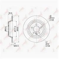 Диск тормозной задний (302x11) LYNXauto BN1022