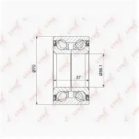 Подшипник передней ступицы, WB1451 LYNXauto WB-1451