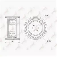Ролик направляющий приводной, PB7186 LYNXauto PB-7186
