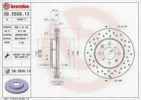 09.5509.1X диск тормозной передний перфорированный Xtra Honda Civic, Rover 200 / 400 1.4-2.0TDi 95, 0955091X Brembo 09.5509.1X