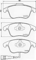 Колодки тормозные дисковые передн VW: TIGUAN 1.4 TSI/1.4 TSI 4motion/2.0 TDI/2.0 TDI 4motion/2.0 TFSI 4motion 07- TEXTAR 2433301