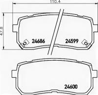 Колодки тормозные дисковые задн HY: ix55 3.0 V6 CRDi 08- KIA: CARNIVAL III 2.7 V6/2.9 CRDi/2.9 CRDi LX 05- TEXTAR 2459901