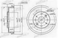 Барабан тормозной задн MAZDA: 323 C IV 89-94, 323 C V 94-98, 323 F IV 89-94, 323 F V 94-98, 323 S IV 89-94, 323 S V 94-98, MX-3 91- Patron PDR1546