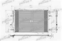 Радиатор кондиционера паяный AUDI: A4, A4 Avant 1.6/1.8 T/1.9TDI/2.0/2.4/2.5TDI/3.0/ quattro, 00-04 Patron PRS3622
