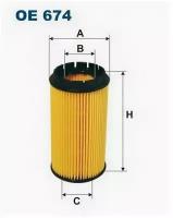 Фильтр масляный HY Elantra, Santa Fe, Jeep, KIA Ce, OE674 FILTRON OE 674