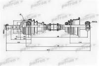 Полуось лев RENAULT: MEGANE Break 1.4 16V/1.4 e/1.6 e/1.9 D 99-03, MEGANE Cabriolet 1.6 e/2.0/2.0 i 96-03, MEGANE Classic 1.4/1.4 16V/1.6 e/1.6 i/1.9 Patron PDS1115