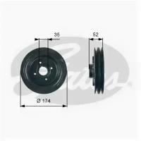 Шкив коленвала MITSUBISHI L200/PAJERO 2.5D/TD 96 Gates TVD1124