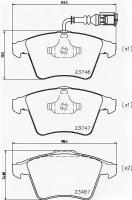 Колодки тормозные дисковые передн VW: MULTIVAN V 03-, TRANSPORTER V c бортовой платформой 03-, TRANSPORTER V фургон 03- TEXTAR 2374601