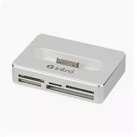 Card Reader USB 2.0 Intro HR514 (CF/SD/microSD/MS/M2/XD) белый + USB Hub 2port активный + док-станция для iPhone 30pin