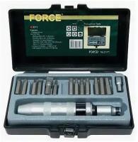 Отвертка ударная с битами HEX TORX PH PZ SL 17пр FORCE FORCE 5171