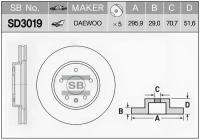 Диск тормозной (96625948) Sangsin Brake SD3019