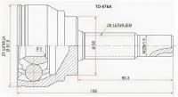 Шрус Toyota Corolla/Verso ZZE121/122 3ZZ/4ZZ-FE (Euro) 02-06, TO076A Sat TO-076A