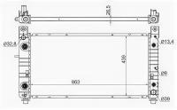 Радиатор CHEVROLET AVALANCHE/SUBURBAN/TAHOE/YUKON//CADILLAC ESCALADE 6.0 99-06// HUMMER H2 6.0 02-09, CH000360 Sat CH0003-6.0