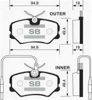 Колодки тормозные передние Sangsin Brake SP1180