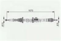 1987477357 VOLVO S70 2.0-2.5i 97- R/L трос ручника BOSCH 1987477357