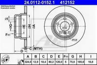 Диск тормозной задн, BMW: X5 3.0 d/3.0 i/4.4 i 00-, 24011201521 ATE 24.0112-0152.1