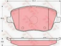 Колодки тормозные дисковые передн SEAT: CORDOBA 02-, IBIZA IV 02-, SKODA: FABIA 99-, FABIA Combi 00-, FABIA седан 99-, ROOMSTER 06-, VW: POLO 01-, TRW GDB1414