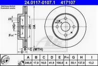 Диск тормозной передний вентилируемый ATE 24.0117-0107.1