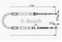 Трос ручного тормоза TOYOTA AVENSIS -03 1789мм, 1987477540 BOSCH 1 987 477 540