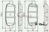 Колодки тормозные задние дисковые к-кт BOSCH 0986495089