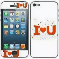 Наклейка I LOVE YOU для iPhone 5 / 5S на стекло и на заднюю панель комплект (Front+Back)