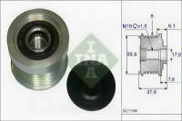 Шкив генератора VOLVO: S60/S80/V70/XC 90/VC70 2.0/2.0T/2.4/2.4T/2.4D/2.5T/2.5TDI/2.8/2.9 98- INA 535007210