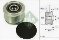 Шкив генератора AUDI: A2 1.4TDI (120A, BOSCH) 02/00-, A3 1.6 09/96-08/00, 08/00-, 1.8/1.8T 09/96-, 1.9TDI (CH.8L-W-095001-, 70A, 90A, 120A, BOSCH) 0 INA 535001210