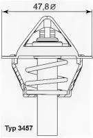 Термостат (с прокладкой) MERCEDES-BENZ: C CLASS 07-, C CLASS T-Model 07-, C-CLASS 00-, C-CLASS T-Model 01-, C-CLASS купе 01-, CLK 02-, CLK кабрио 03-, 345790D WAHLER 3457.90D