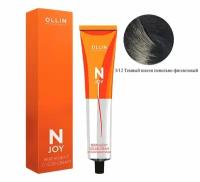 OLLIN Professional Стойкая крем-краска для волос N-Joy Color Cream, 3/12 темный шатен пепельно-фиолетовый, 100 мл