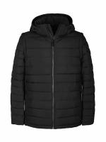 Куртка MERLION демисезонная, жилетка, съемный капюшон, размер M, черный